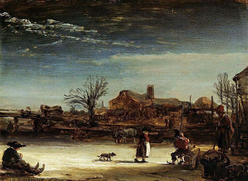 REMBRANDT Harmenszoon van Rijn Winter Landscape china oil painting image